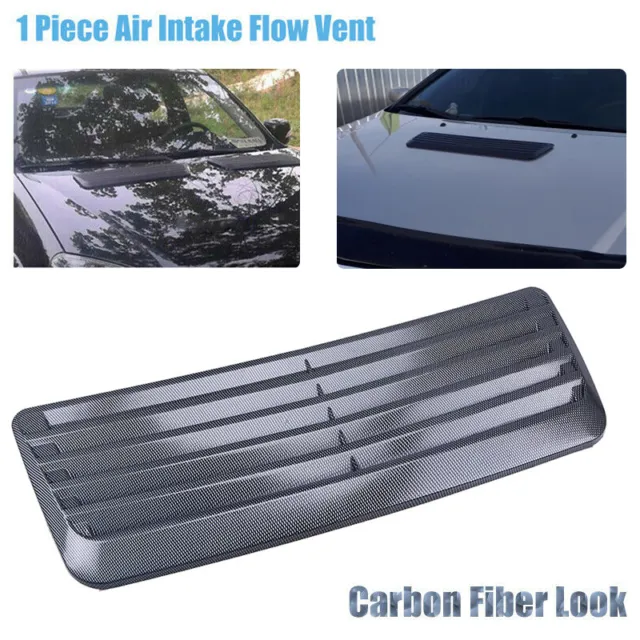 Carbon Fiber Print Scoop Intake Vent Car Truck Universal Front Hoods Vent Cover