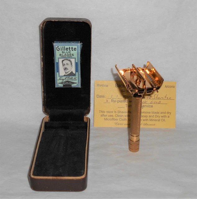 Gillette 1937 Sheraton TTO Refurbished Replated 24 Gold W Case X–37 18