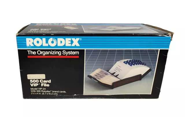 Vintage New 1989 Rolodex Organizing System 500 Card VIP File VIP24-BGE NOS USA