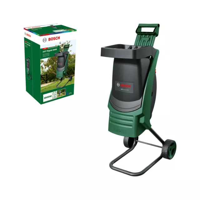 Bosch AXT Rapid 2000 Häcksler, 2000 W, schnell kraftvoll für Holz Gartenabfälle