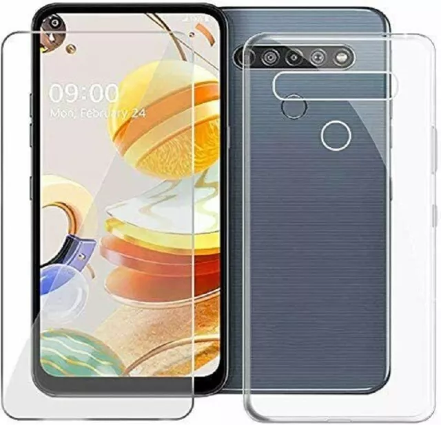 VERRE TREMPÉ + COQUE ANTICHOC TRANSPARENTE Pour LG K61 PROTECTION INTEGRAL K 61