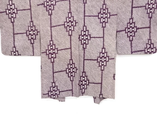 6732468: Japanese Kimono / Antique Haori / All Shibori / Abstract Grid