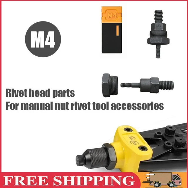 Rivets Nuts Insert Flat Head Threaded for Hand Riveter Gun Tools (M4)