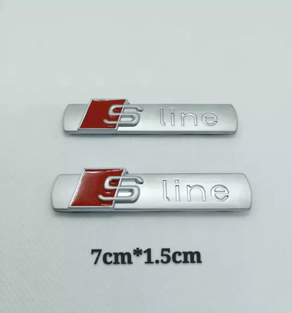 2 Logo S Line Emblème Badge Adhésif Sline Métal Silver Matt