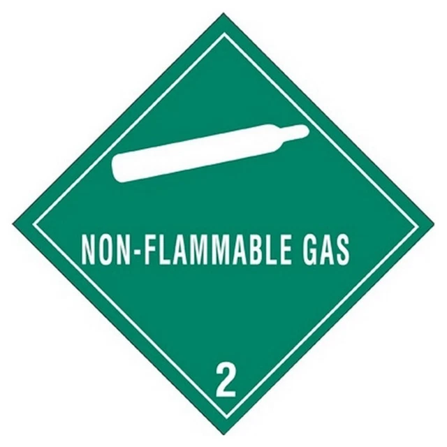 4" x 4" Non-Flammable Gas D.O.T. Class 2 Hazard Labels (500 per Roll)