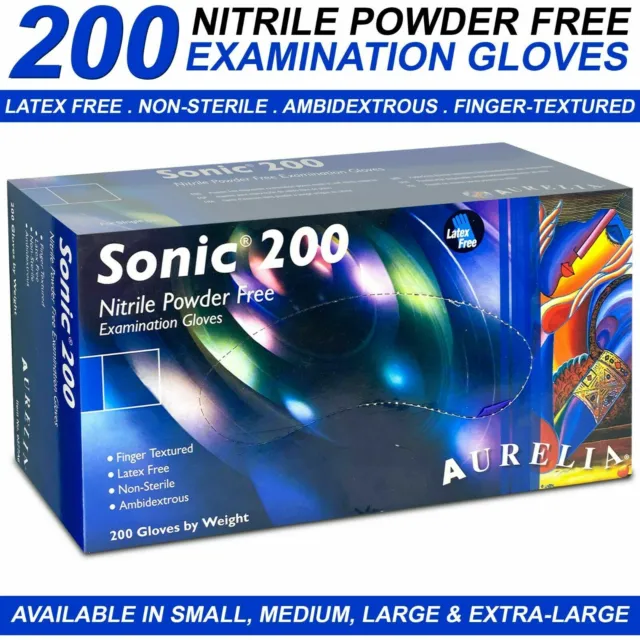 Aurelia sonic 200 nitrile gloves powder & Latex free Size M MEDIUM FAST DISPATCH