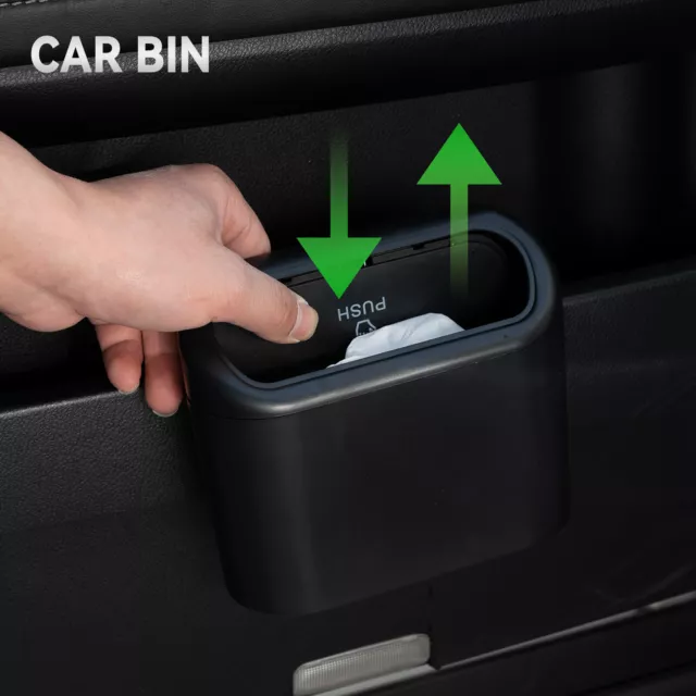 Car Van Mini Trash Bin Flip Case Rubbish Holder Wrapper Garbage Can Storage