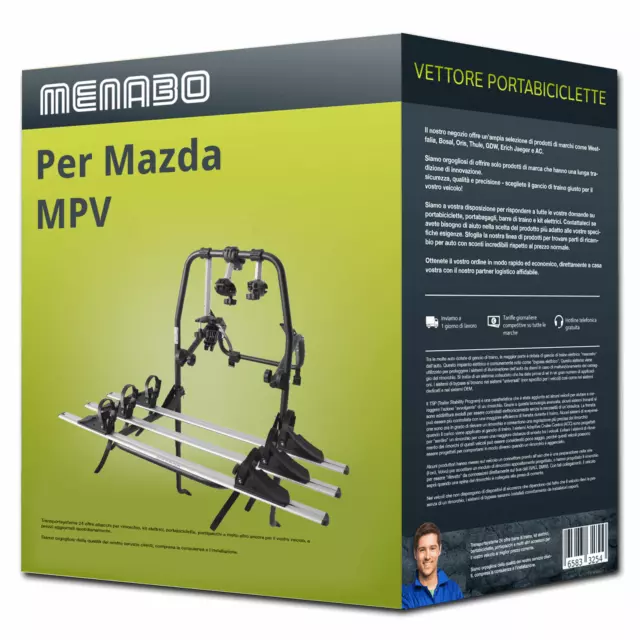 Menabo Polaris 3 portabici portellone per Mazda MPV II Tipo LW - 3 bici Nuovo
