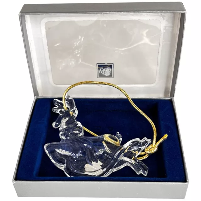 Mikasa Crystal Reindeer Christmas Ornament Joyous Collection Box Made Germany