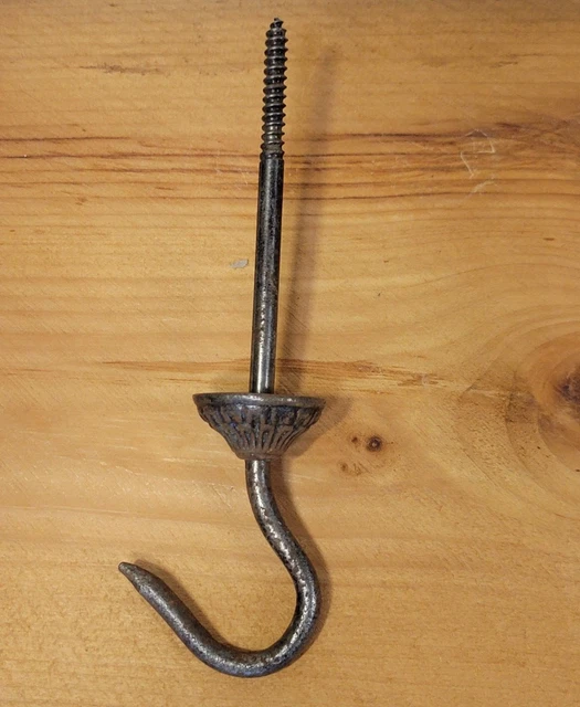 Antique vtg Victorian CEILING HOOK Cast Iron Oil Lamp or Hanging Plant Hardware