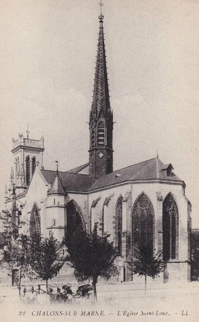 CHALONS-SUR-MARNE Marne France 1900-1910s L'Eglise Saint Loup OLD PHOTO