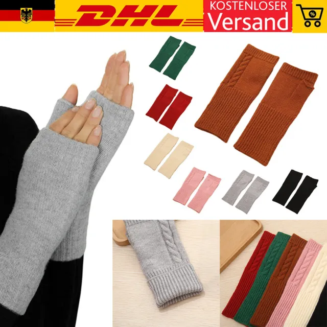 Kaschmir-Wolle Damen Fingerlose Handschuhe Hand-Stulpen Cashmere Pulswärmer