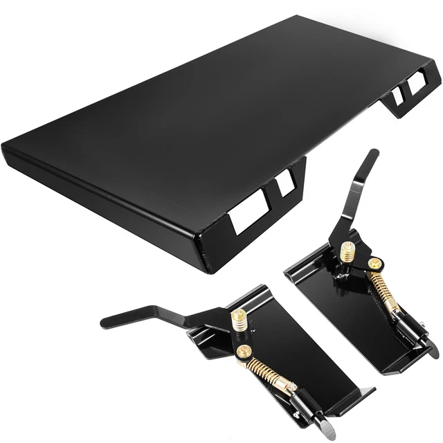 Skid Steer Quick Tach Attachment Mount Plate & Conversion Adapter Latch Box 3/8”