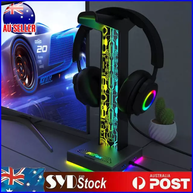 RGB Headset Support Stand Space Saving Headphone Display Rack for Table Supplies