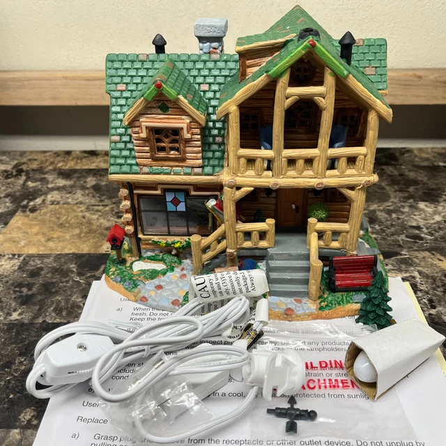 Lemax Vail Village Timber Ridge Retreat Cabin Lighted Christmas Village House