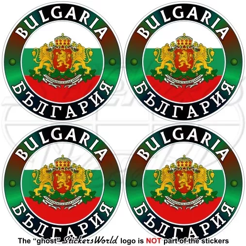 BULGARIA Bulgaro Bandiera-Stemma, 50mm Vinile Adesivo x4