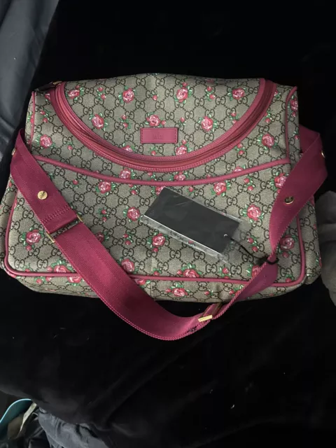 🌹Authentic Gucci GG Supreme Baby Diaper Bag Rose 🌹