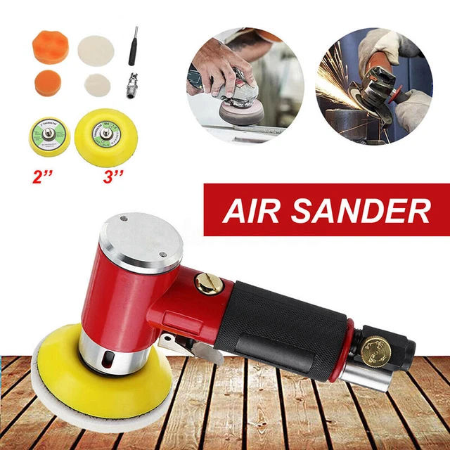 Mini kit lijadora de aire de 2"" 3"" 9 piezas pulidora orbital neumática para automóvil pulido Machi*/t