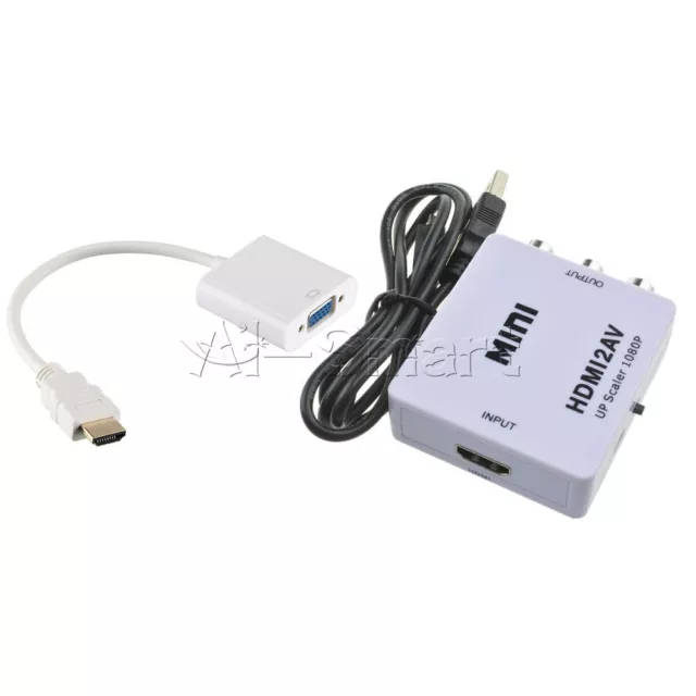 Mini Composite 1080P HDMI to RCA Audio Video AV CVBS Adapter Converter For HDTV