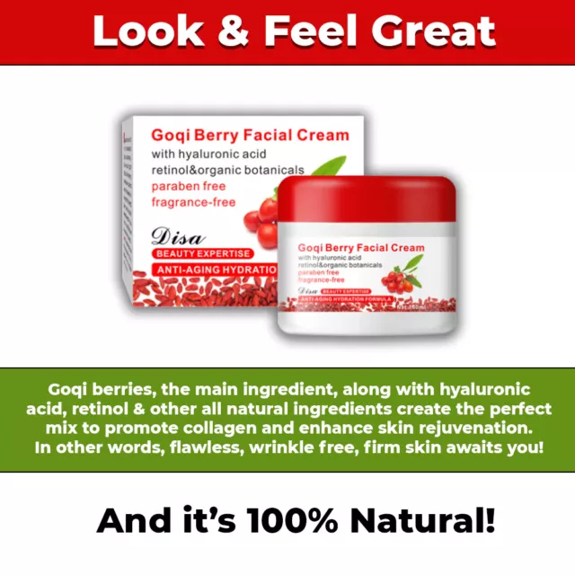 #1 New Anti-Aging Retinol Serum Hyaluronic Acid Anti-Wrinkle Goji Berry Collagen 3