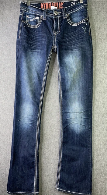Hydraulic Jeans Women's 7/8 Blue Dark Wash Lola Slim Boot Cut Jeans MP15