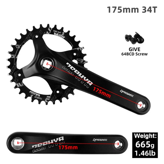 PROWHEEL Mountain Bike Crank Shainring 34T 175MM Sprocket 104BCD Crankset
