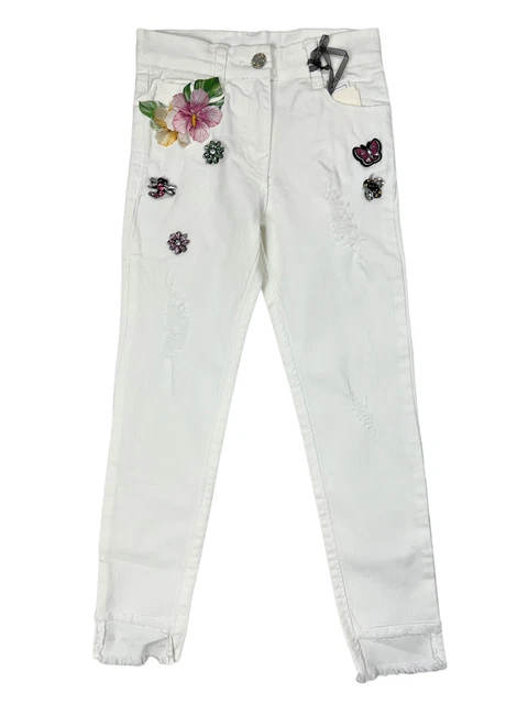Set top jeans Monnalisa RRP £279 Jungle ETÀ 6 anni adolescenti bambine C411 4