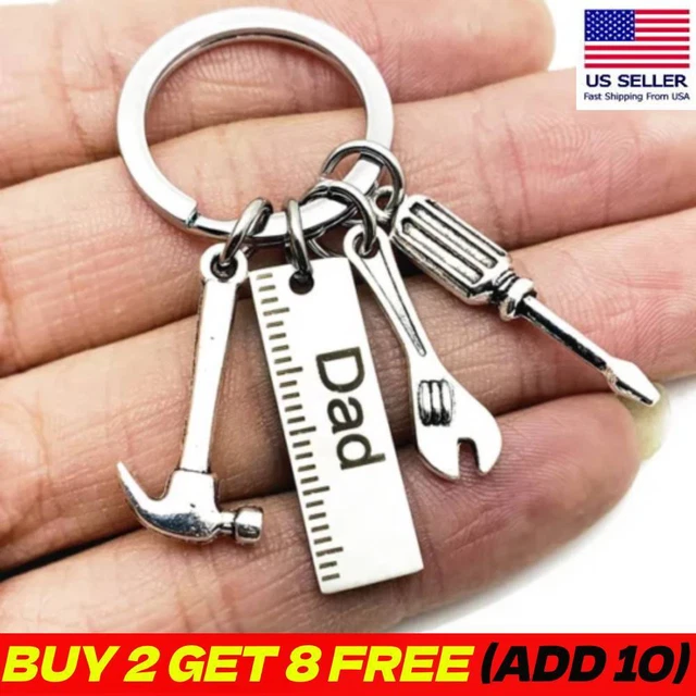 Dad Keychain Tools Wrench Hammer Screwdriver Pendants Gifts Father's Day US