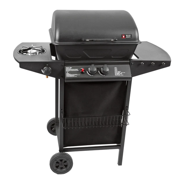 Gasgrill "ZUNDA" 2 Edelstahlbrenner + 1 Seitenbrenner Grillwagen Grill BBQ