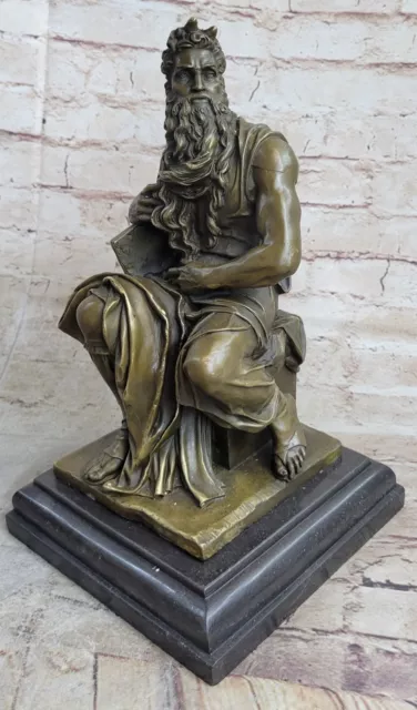 Bronze Statue of Moses and the Ten Commandments Figurine Vintage Artwork Figure
