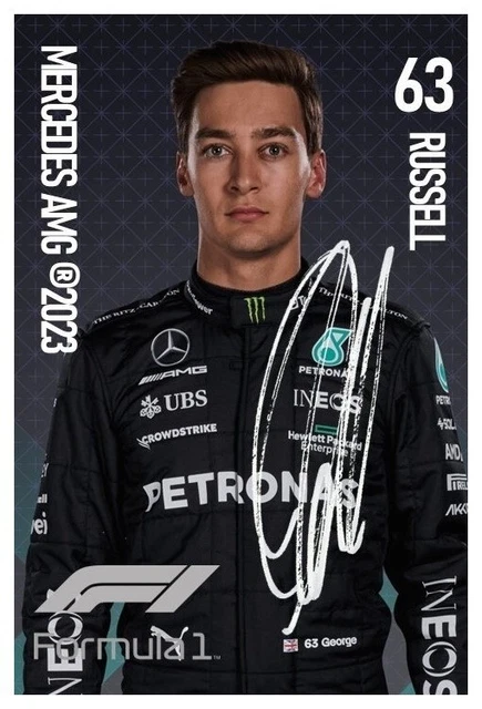 GEORGE RUSSELL BRITISH F1 Driver Official 2023 Mercedes Pre-Signed