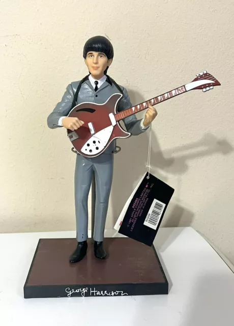 Beatles George Harrison rare 1991 doll Apple Corps Hamilton stand tag Figurine