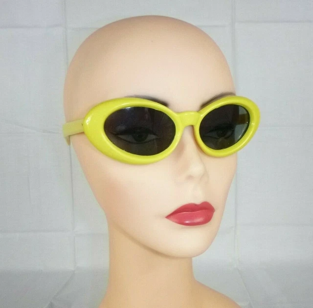 NOS Vtg 1960's MOD  Willson USA Sunglasses YELLOW Oval Cats Eye Deadstock
