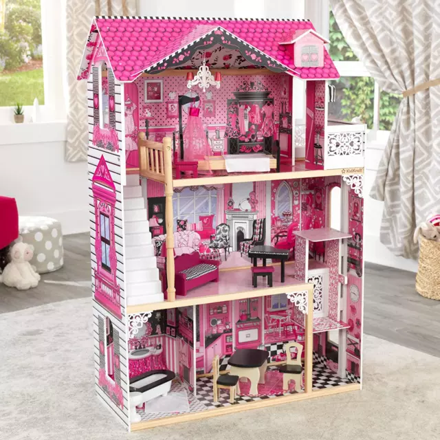 Kidkraft Amelia Wooden Dolls House with Furniture and Accessories Included, 3 St 3