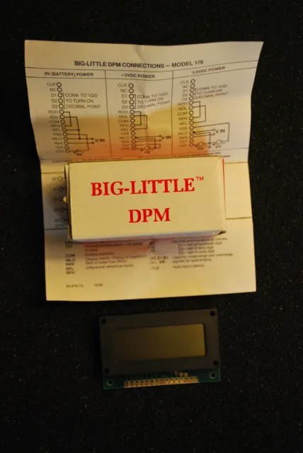 Modutec Big-Little DPM BL176301 U 3 1/2 Digit Digital Panel Meter 0.5" digit New