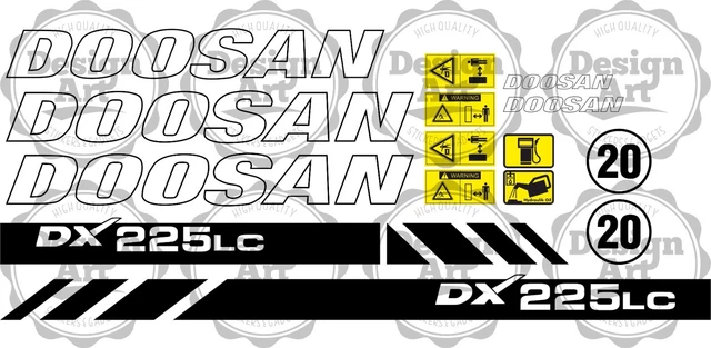 DOOSAN DX 225 LC Bagger Aufkleber Set Decals EUR 60,00 - PicClick DE