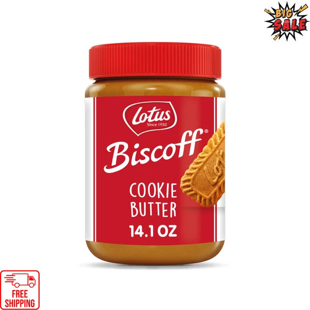 BISCOFF COOKIE BUTTER, Lotus Creamy NutFree Spread, 14.1 oz Jar 9.50