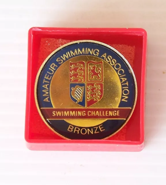 Vintage Amateur Swimming Association Challenge Metal Lapel Pin Tie Badge Brooch