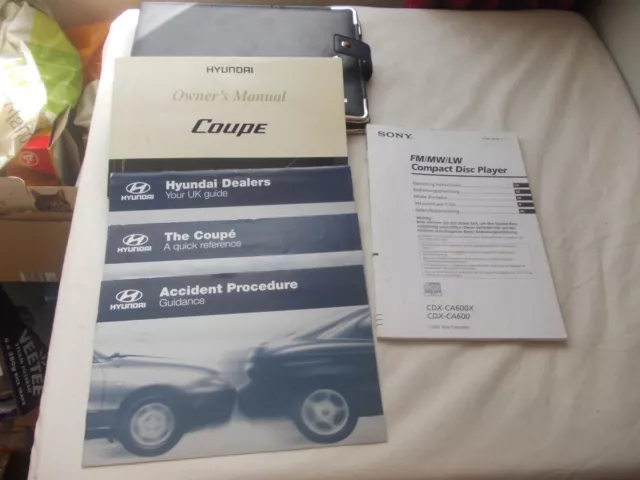 Hyundai Coupe Mark 2 Models Owners Handbook Pack 2004 Year Car