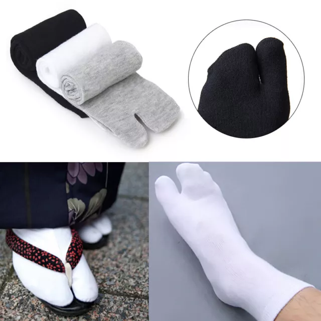 Unisex Men Japanese Kimono Flip Flop Sandal Split Toe Tabi Geta Socks Sport