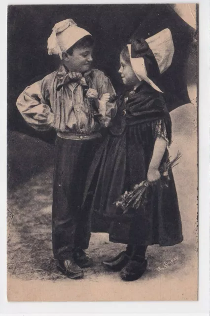 Carte Postale Ancienne Cpa La Normandie Pittoresque Portrait Jeunes Enfants