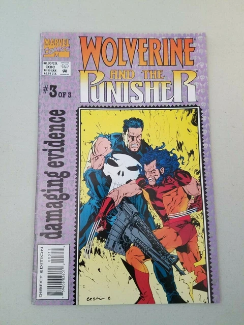 Evidence Comics WOLVERINE AND THE Punisher Comic Book Damaging Evidence Number 3 Of 3 ...