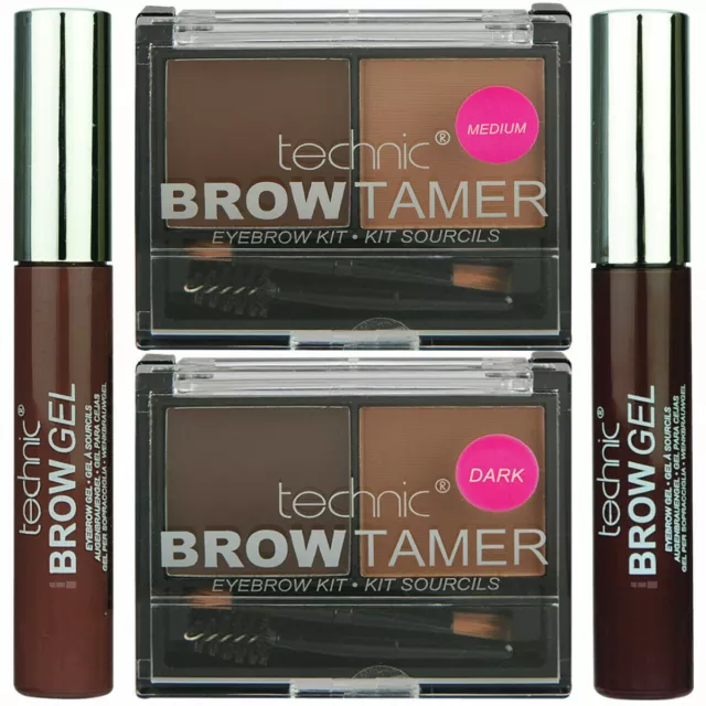 Technic Brow Gel and Brow Tamer Kit Powder Eyebrow Definer Brush