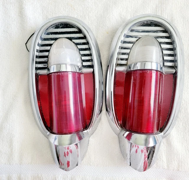 1956 Mercury Tail Lights Assemblies Housing Pair Genuine Fomoco #5