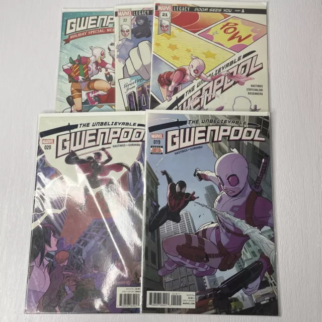 The Unbelievable GWENPOOL 5 comic run #19-22 + Holiday Special. 1st print