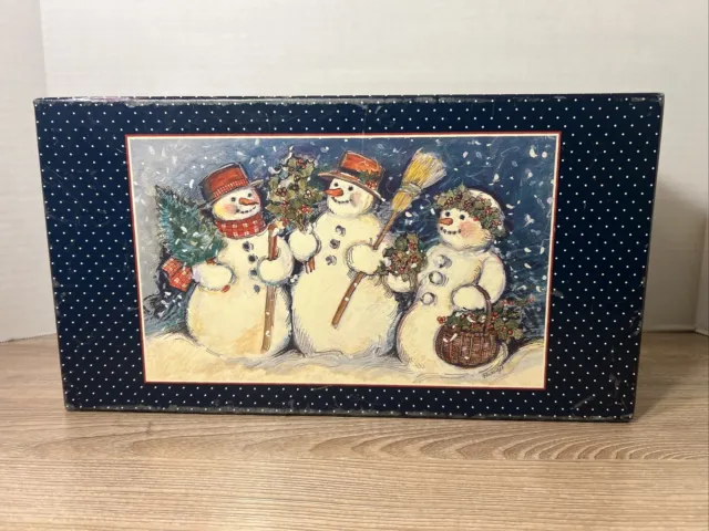 Lang And Wise Three Snowmen Figurines By Susan Winget 1998 W/ Org. Box,