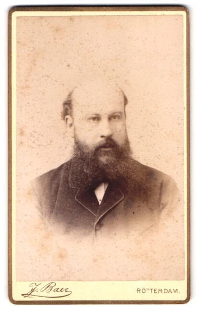 Fotografie J. Baer, Rotterdam, Schiedamsche Singel 55, Portrait Herr mit Vollba