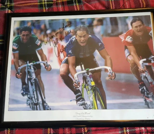 Autographed 1989 Greg LeMond World Champion Poster