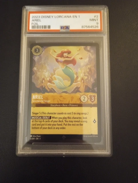DISNEY LORCANA THE First Chapter Ariel Spectacular Singer Foil PSA 9 ...