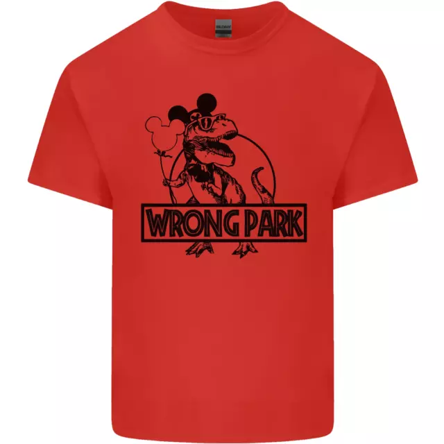 T-shirt top da uomo in cotone Wrong Park Funny T-Rex dinosauro Jurrasic 3